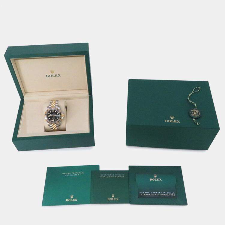 Pre Owned Rolex GMT-Master II 126713GRNR Automatic Black 18k Yellow Gold Stainless Steel Men's Wristwatch 40 mm