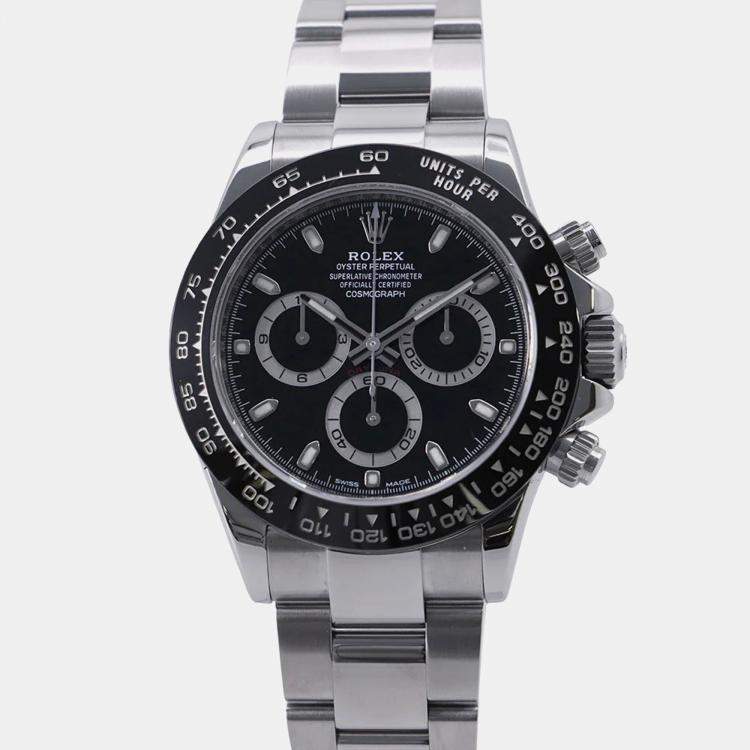 Pre Owned Rolex Cosmograph Daytona 116500LN Automatic Black Stainless Steel Men's Wristwatch 40 mm
