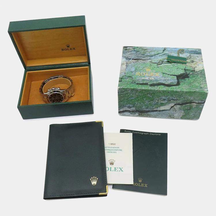 Pre Owned Rolex Cosmograph Daytona 116520 Automatic Black Stainless Steel Men's Wristwatch 40 mm