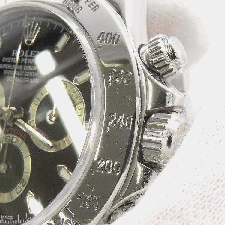 Pre Owned Rolex Cosmograph Daytona 116520 Automatic Black Stainless Steel Men's Wristwatch 40 mm