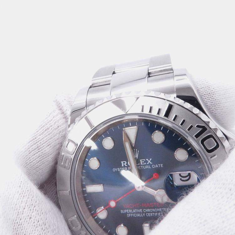 Pre Owned Rolex Yacht-Master 116622 Automatic Blue Stainless Steel Men's Wristwatch 40 mm