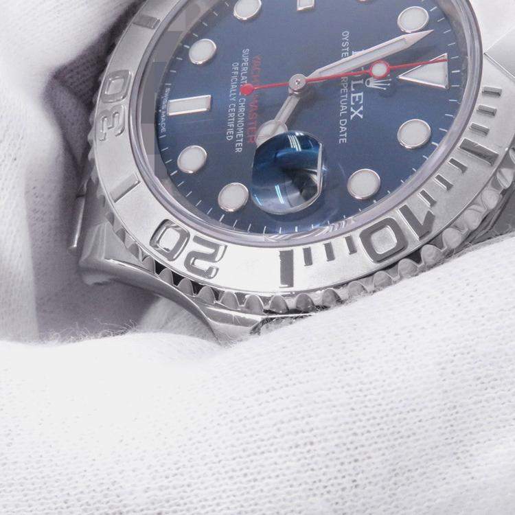 Pre Owned Rolex Yacht-Master 116622 Automatic Blue Stainless Steel Men's Wristwatch 40 mm