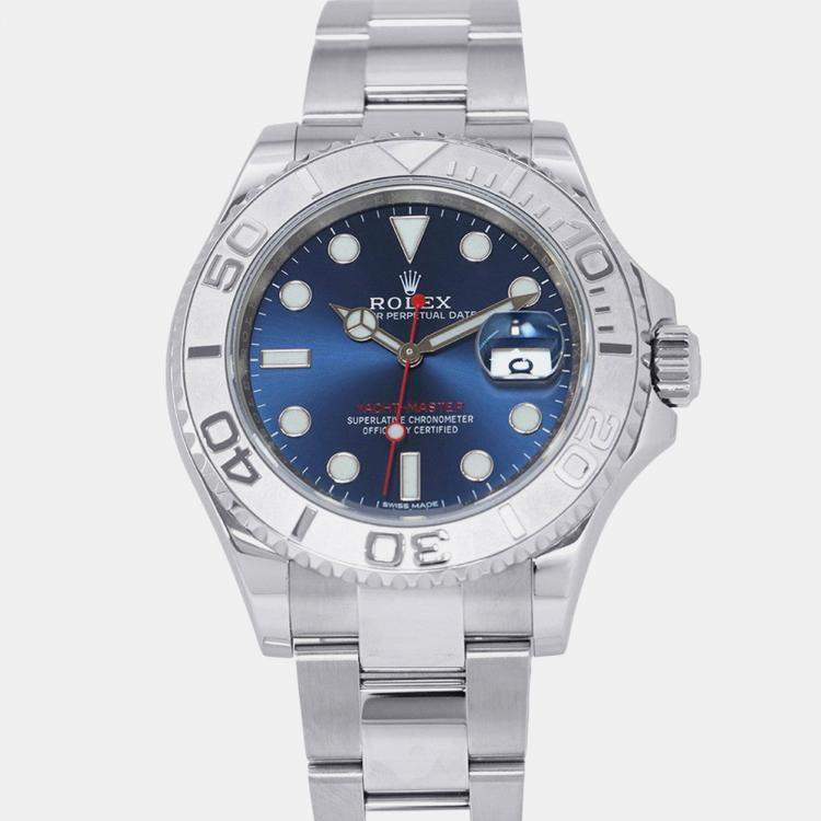 Pre Owned Rolex Yacht-Master 116622 Automatic Blue Stainless Steel Men's Wristwatch 40 mm