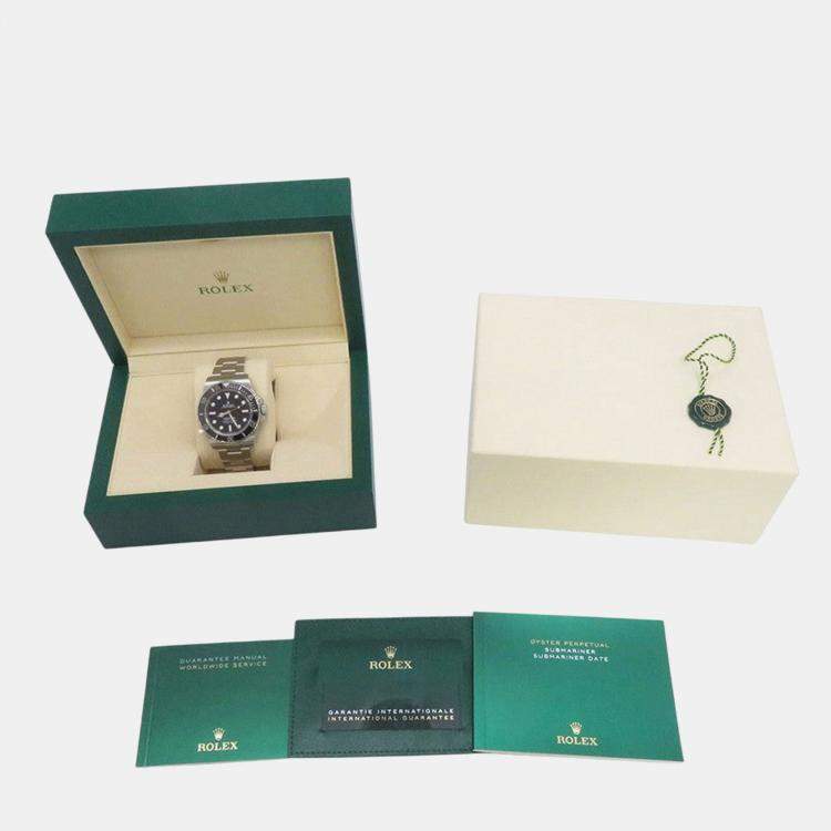 Pre Owned Rolex Submariner 124060 Automatic Black Stainless Steel Men's Wristwatch 41 mm