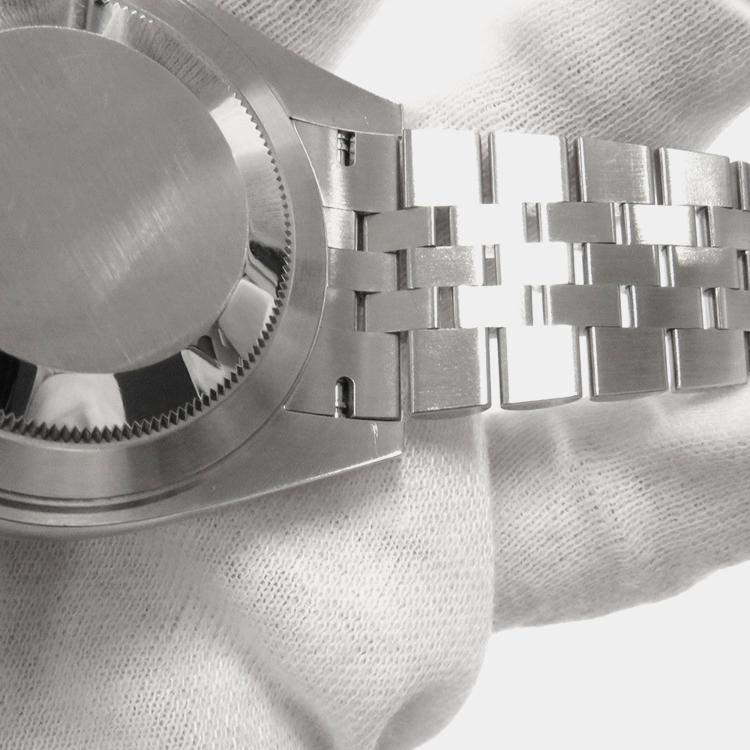 Pre Owned Rolex Datejust 126334 Automatic Green 18k White Gold Stainless Steel Men's Wristwatch 41 mm