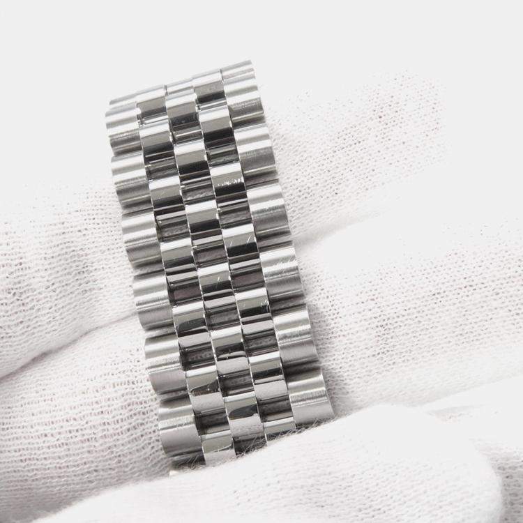 Pre Owned Rolex Datejust 126334 Automatic Green 18k White Gold Stainless Steel Men's Wristwatch 41 mm