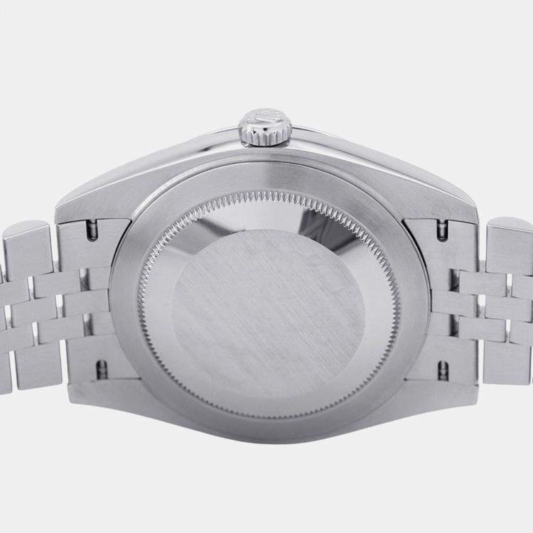 Pre Owned Rolex Datejust 126334 Automatic Green 18k White Gold Stainless Steel Men's Wristwatch 41 mm