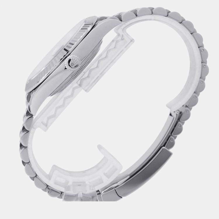 Pre Owned Rolex Datejust 126334 Automatic Green 18k White Gold Stainless Steel Men's Wristwatch 41 mm