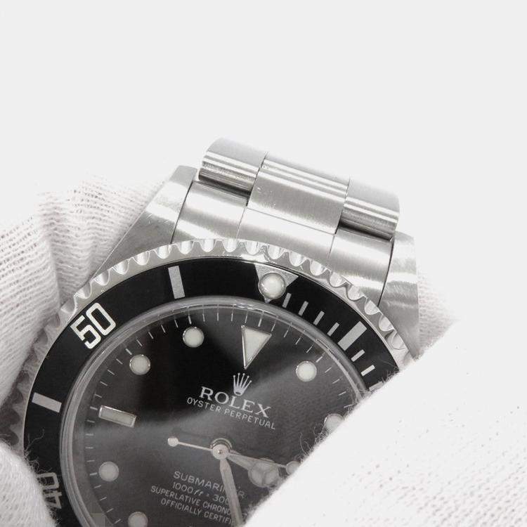 Pre Owned Rolex Submariner 14060M Automatic Black Stainless Steel Men's Wristwatch 40 mm