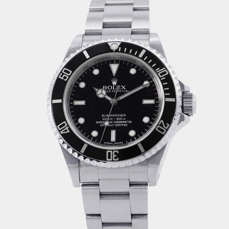 Pre Owned Rolex Submariner 14060M Automatic Black Stainless Steel Men's Wristwatch 40 mm