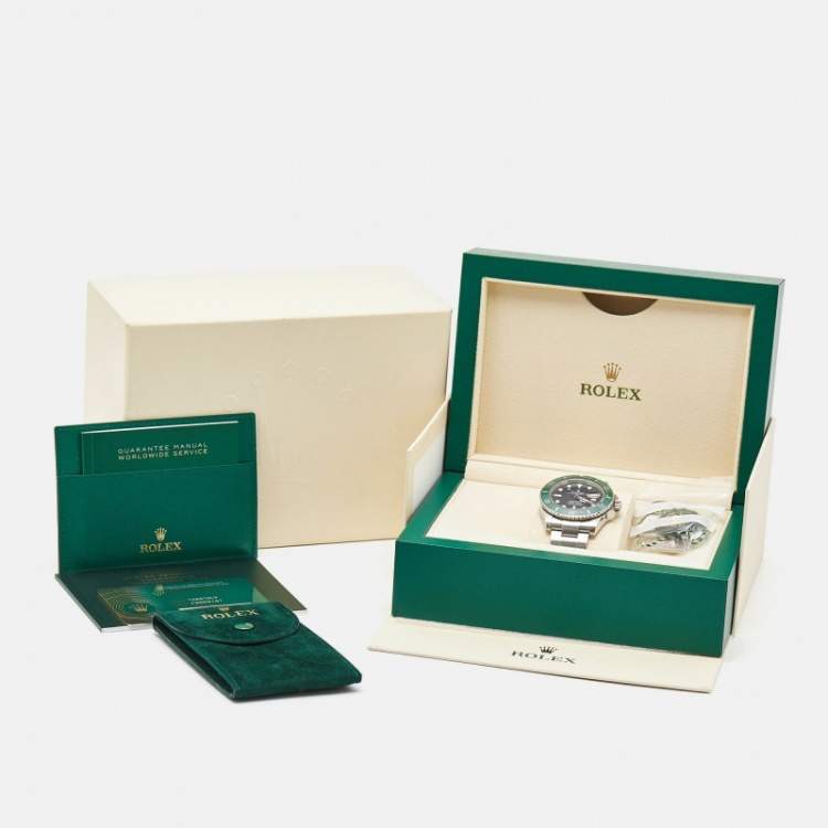 Pre Owned Rolex Submariner 'Starbucks' M126610LV-0002 Green Black Dial Cerachrom Oystersteel Men's Wristwatch 41 mm