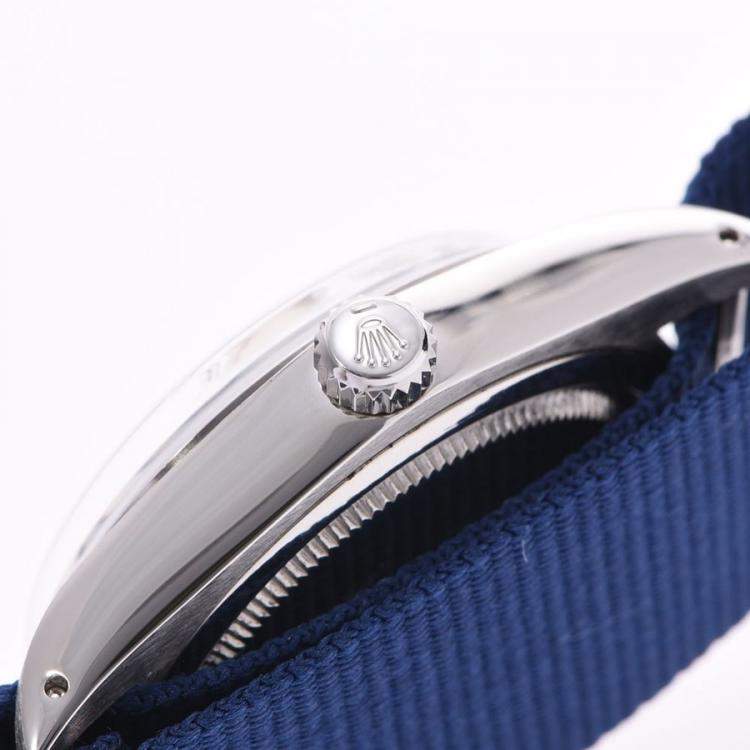 مملوكة مسبقًا Rolex Silver Stainless Steel Oyster Date 6694 Men's Wristwatch 35 MM
