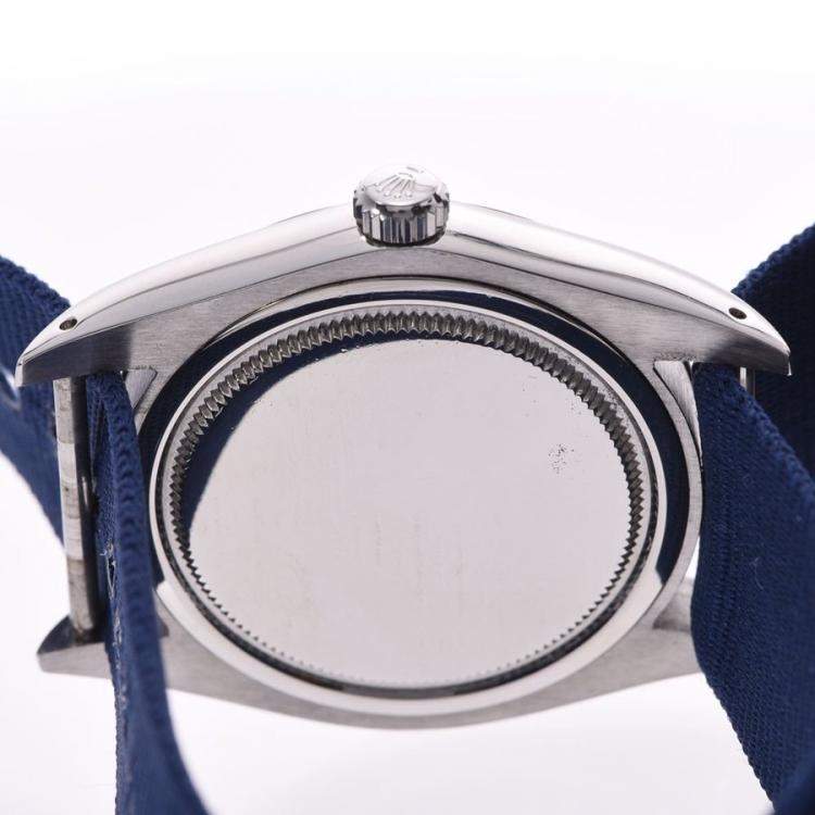مملوكة مسبقًا Rolex Silver Stainless Steel Oyster Date 6694 Men's Wristwatch 35 MM