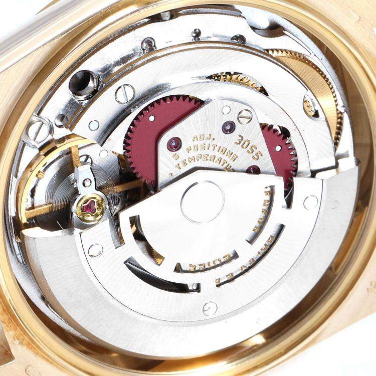 Pre Owned Rolex Blue Diamonds 18K Yellow Gold President Day-Date 18038 Men's Wristwatch 36 MM