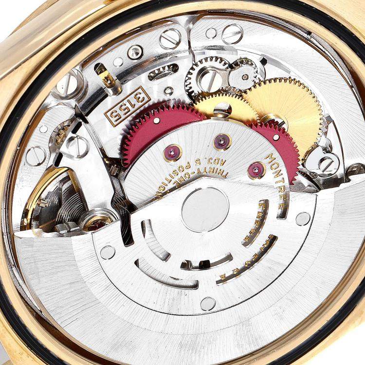 Pre Owned Rolex Champagne Blue Sapphire Diamonds 18K Yellow Gold President Day-Date 18238 Men's Wristwatch 36 MM