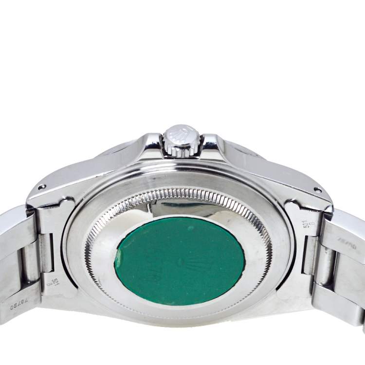 مملوكة مسبقًا Rolex Black Stainless Steel Explorer II 16570 Men's Wristwatch 40 MM