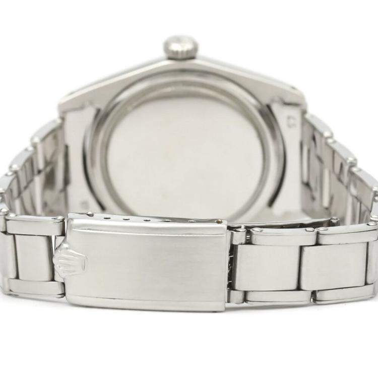 Pre Owned Rolex Orange Stainless Steel Oyster Precision Mechanical 6426 Men's Wristwatch 35 MM