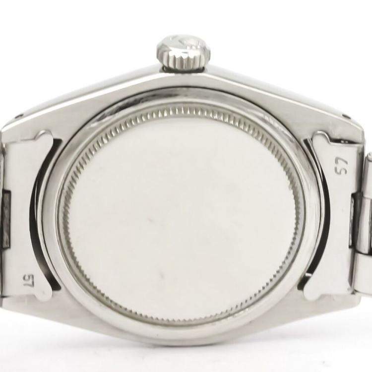Pre Owned Rolex Orange Stainless Steel Oyster Precision Mechanical 6426 Men's Wristwatch 35 MM