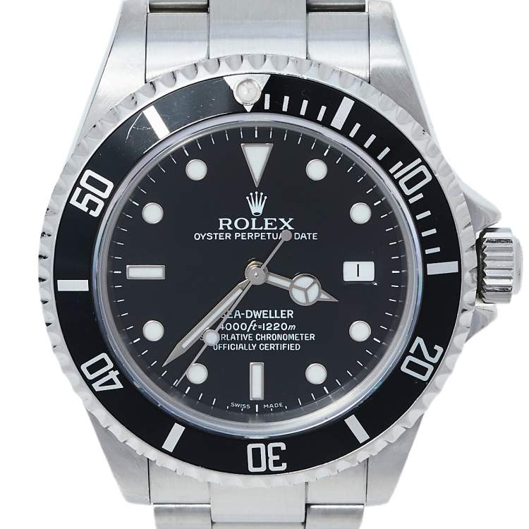 Pre Owned Rolex Black Stainless Steel Sea-Dweller 16600 T Automatic Men's Wristwatch 40 mm