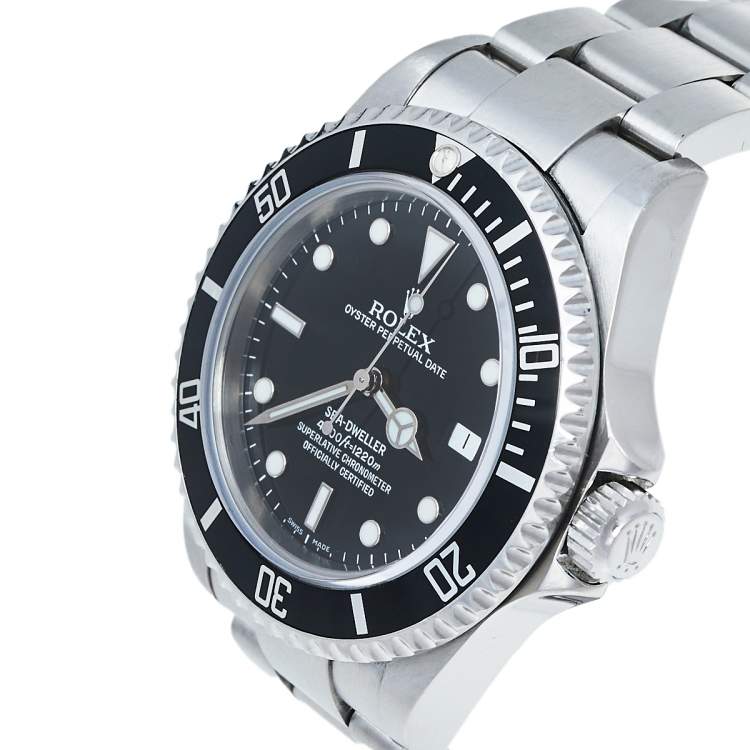 Pre Owned Rolex Black Stainless Steel Sea-Dweller 16600 T Automatic Men's Wristwatch 40 mm