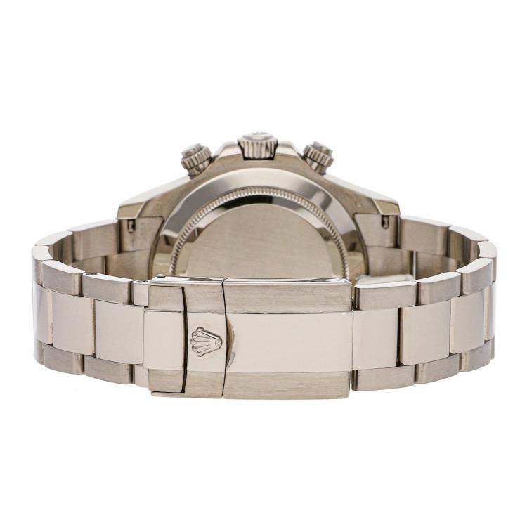 Pre Owned Rolex Silver 18K White Gold Cosmograph Daytona 116509 Men's Wristwatch 40 MM