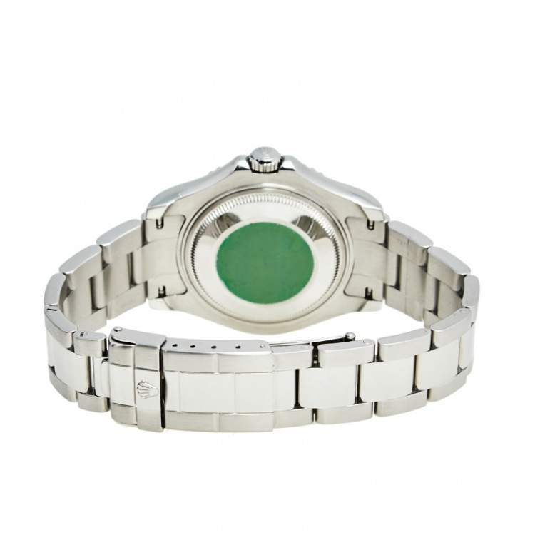 Pre Owned Rolex Platinum Stainless Steel Yacht-Master 168622 Men's Wristwatch 35 mm 