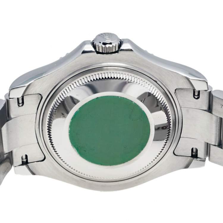 Pre Owned Rolex Platinum Stainless Steel Yacht-Master 168622 Men's Wristwatch 35 mm 