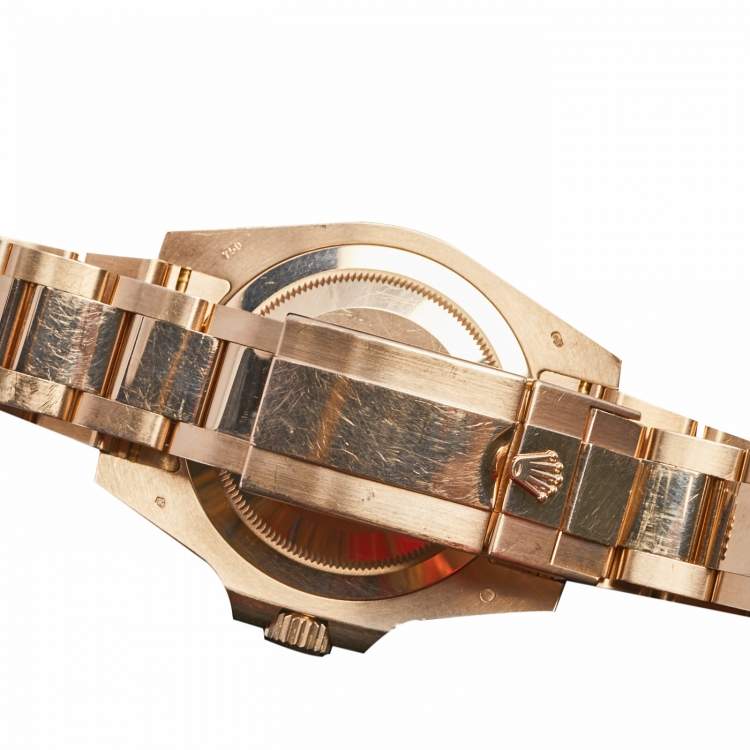 Pre Owned Rolex Black 18K Rose Gold GMT-Master II 126715 Men's Wristwatch 40 mm