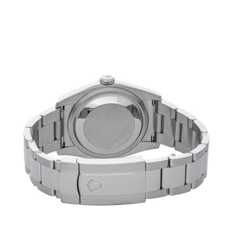 Pre Owned Rolex Black 18K White Gold And Stainless Steel Datejust 116234 Men's Wristwatch 36 MM