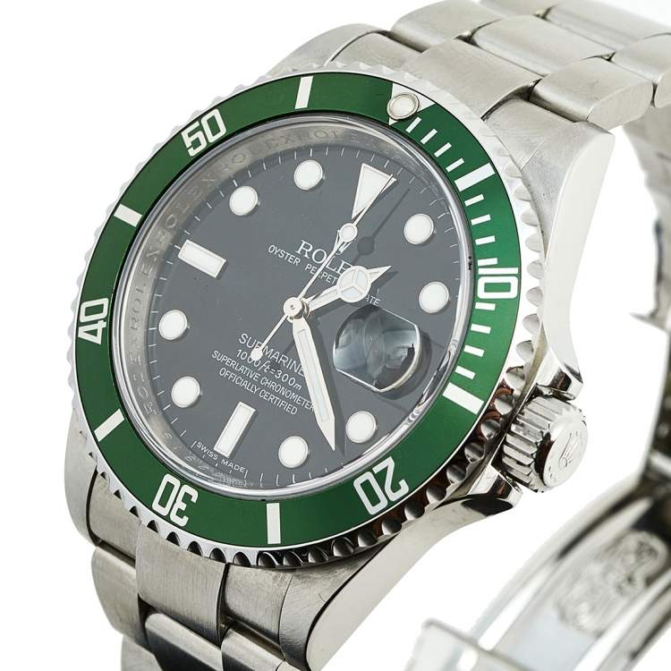 Rolex Kermit Submariner 16610LV Automatic Chronometer Black Dial Men's Watch