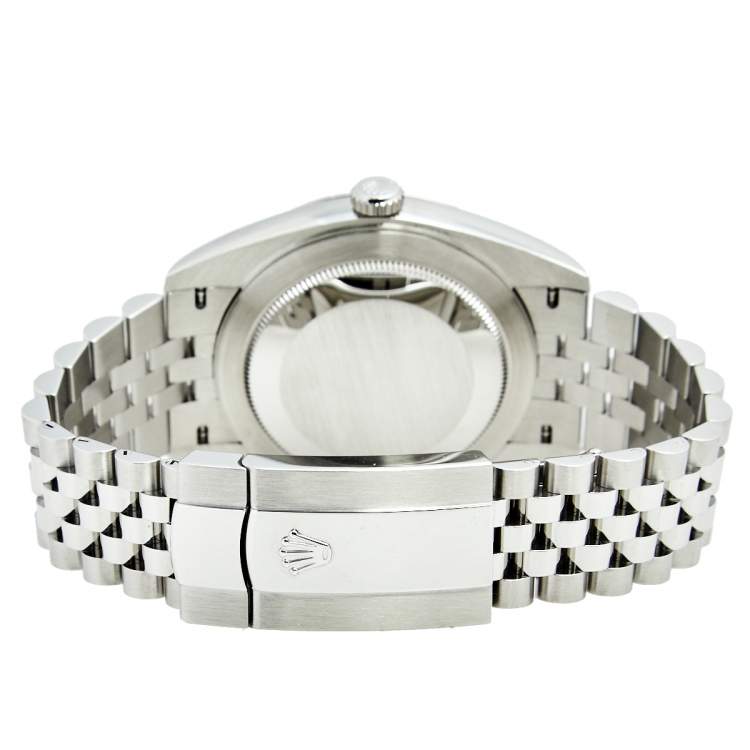Pre Owned Rolex Silver 18K White Gold And Stainless Steel Datejust 126334 Men's Wristwatch 41 MM