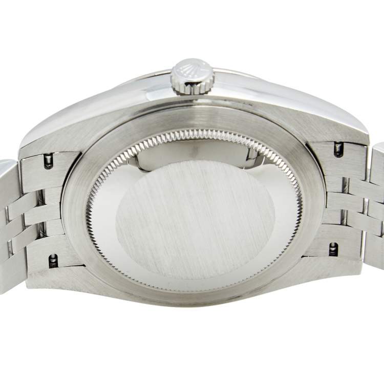 Pre Owned Rolex Silver 18K White Gold And Stainless Steel Datejust 126334 Men's Wristwatch 41 MM