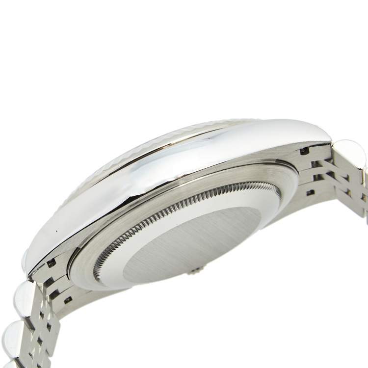 Pre Owned Rolex Silver 18K White Gold And Stainless Steel Datejust 126334 Men's Wristwatch 41 MM