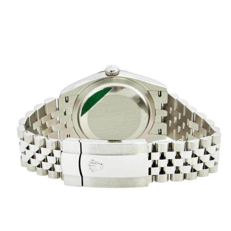 Pre Owned Rolex White 18K White Gold Stainless Datejust 126234 Men's Wristwatch 36 mm