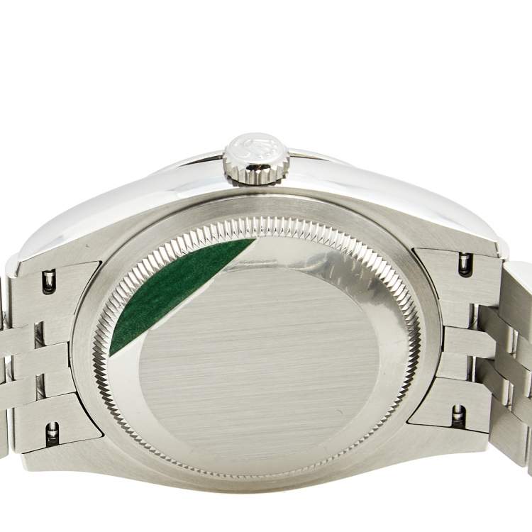 Pre Owned Rolex White 18K White Gold Stainless Datejust 126234 Men's Wristwatch 36 mm