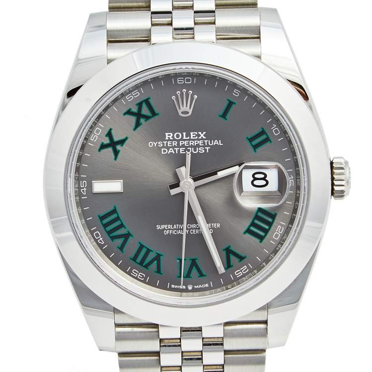 Pre Owned Rolex Grey Stainless Steel Datejust 126300 Men's Wristwatch 41 MM