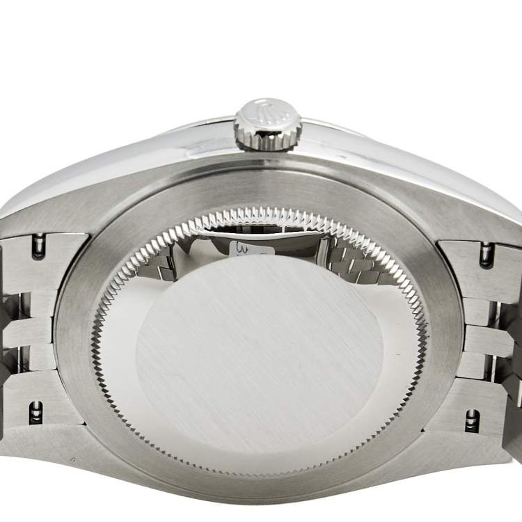 Pre Owned Rolex Slate Grey 18K White Gold Stainless Steel Datejust 126334-0022 Men's Wristwatch 41 mm