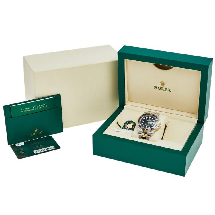 Pre Owned Rolex Black Cerachrome 18K Yellow Gold Stainless Steel Submariner M126613LN-0002 Men's Wristwatch 41 mm