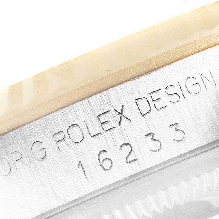 Pre Owned Rolex White 18K Yellow Gold And Stainless Steel Datejust 16233 Men's Wristwatch 36 MM
