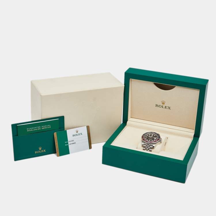 Pre Owned Rolex Black Cerachrome Stainless Steel GMT-Master II 126710BLRO Men's Wristwatch 40 mm