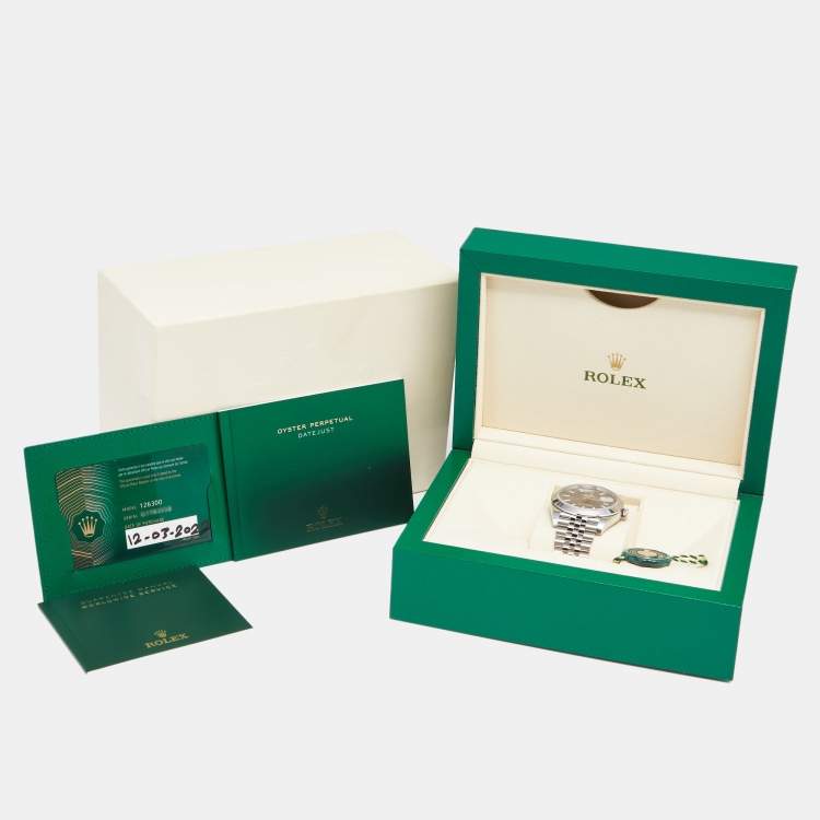 Pre Owned Rolex Slate Stainless Steel Datejust 41 126300 Men's Wristwatch 41 mm