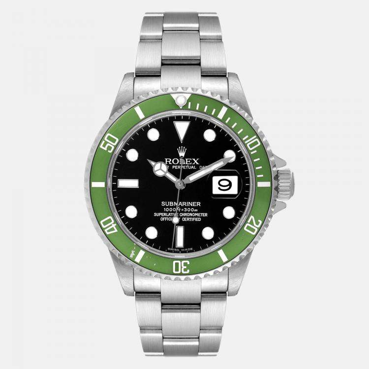 Rolex Kermit Submariner 16610LV Automatic Chronometer Black Dial Men's Watch