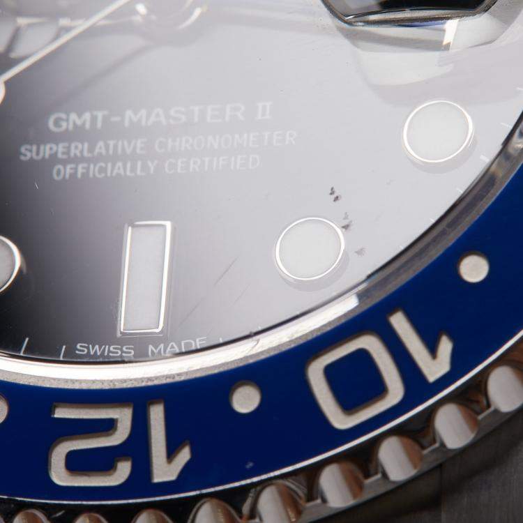 Pre Owned Rolex Black Cerachrom Stainless Steel GMT-Master II 'Batman' 116710 Men's Wristwatch 40 mm