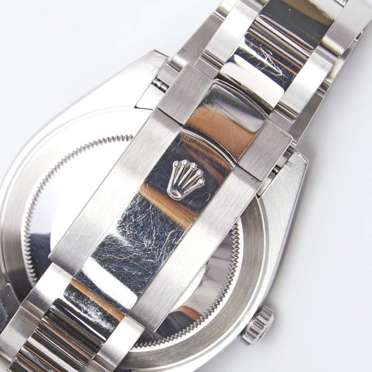 Pre Owned Rolex Blue 18K White Gold Stainless Steel Datejust 126334BLRO Men's Wristwatch 41 MM