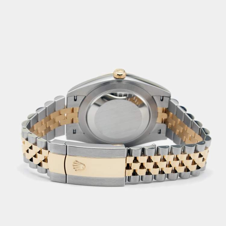 Pre Owned Rolex Slate 18K Yellow Gold Stainless Steel Datejust M126333-0020 Men's Wristwatch 41 mm