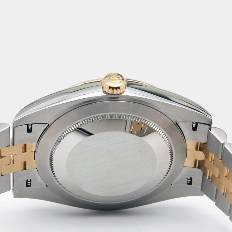Pre Owned Rolex Slate 18K Yellow Gold Stainless Steel Datejust M126333-0020 Men's Wristwatch 41 mm
