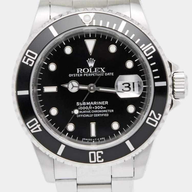Pre Owned Rolex Black Stainless Steel Submariner 116610 Men's Wristwatch 40 mm