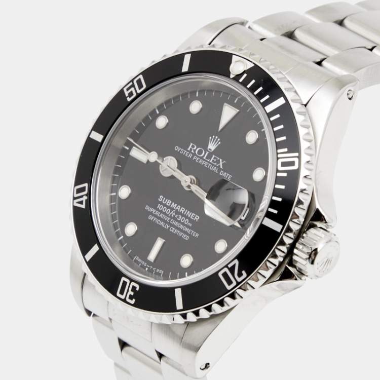 Pre Owned Rolex Black Stainless Steel Submariner 116610 Men's Wristwatch 40 mm