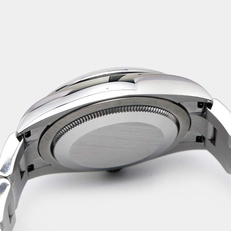 Pre Owned Rolex Black Oystersteel Oyster Perpetual Men's Wristwatch 34 mm