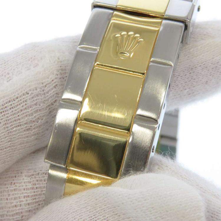 Pre Owned Rolex Blue 18k Yellow Gold And Stainless Steel Submariner Date 16613 Men's Wristwatch 40 mm